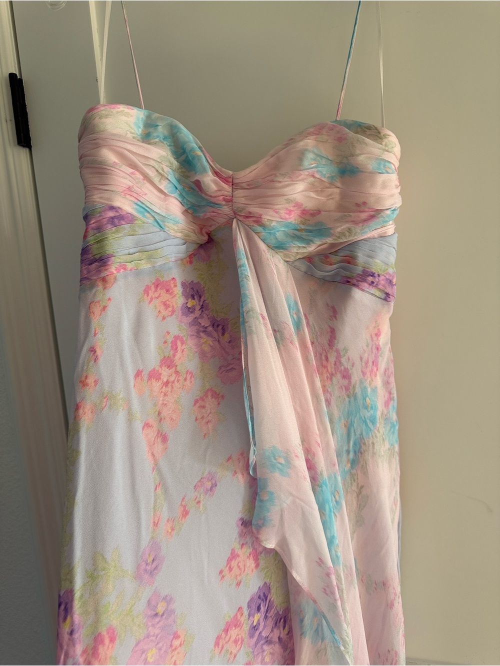 Mi Pastel Pink Floral Watercolor Maxi Dress - Picture 3 of 5